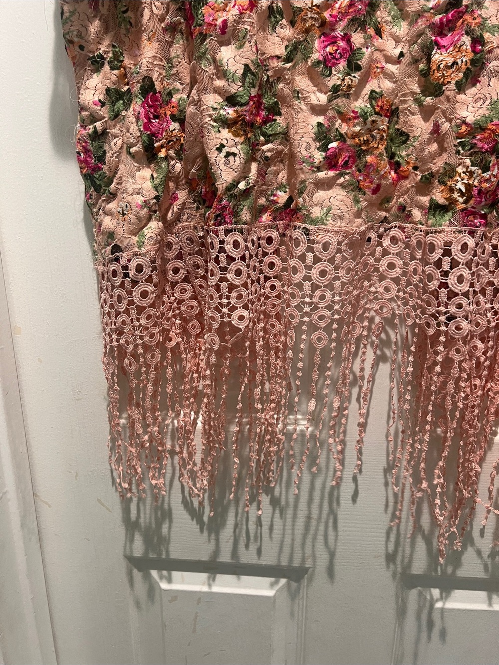 Sweet Rain Floral Lace Kimono/Duster - Pink & Green - Picture 8 of 8